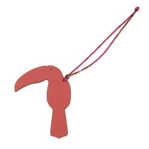 Hermes Hermès bag charm, Petit Ash Toucan, Rouge Beige, Taurillon Clemence Ch...